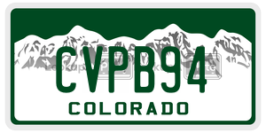 CVPB94  license plate in CO