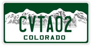 CVTA02  license plate in CO