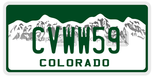 CVWW59  license plate in CO
