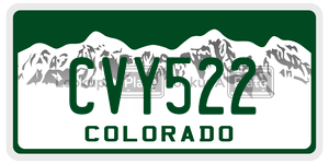 CVY522  license plate in CO
