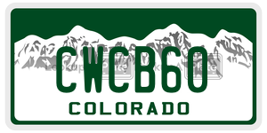 CWCB60  license plate in CO