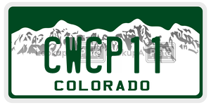 CWCP11  license plate in CO