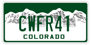 CWFR41  license plate in CO