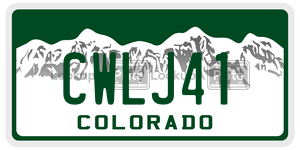 CWLJ41  license plate in CO