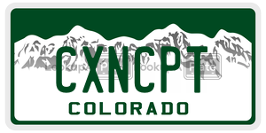 CXNCPT  license plate in CO