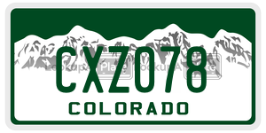 CXZ078  license plate in CO