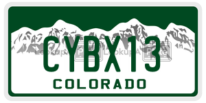CYBX13  license plate in CO