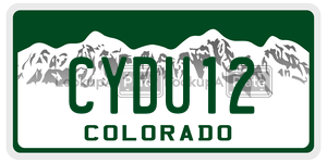 CYDU12  license plate in CO