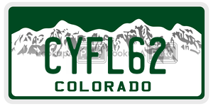 CYFL62  license plate in CO