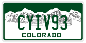 CYIV93 license plate in Colorado