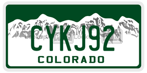 CYKJ92 license plate in Colorado