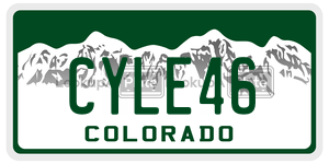 CYLE46 license plate in Colorado