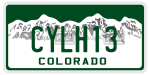 CYLH13 license plate in Colorado