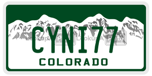 CYNI77  license plate in CO