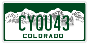 CYQU43  license plate in CO