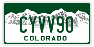 CYVV90 license plate in Colorado