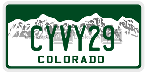 CYVY29  license plate in CO