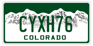 CYXH76  license plate in CO