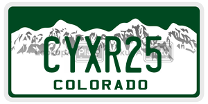 CYXR25  license plate in CO