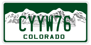 CYYW76  license plate in CO