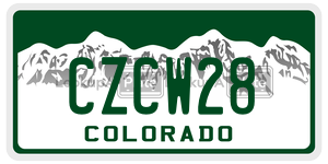 CZCW28  license plate in CO