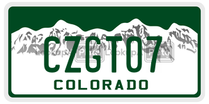 CZGT07  license plate in CO
