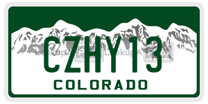 CZHY13  license plate in CO