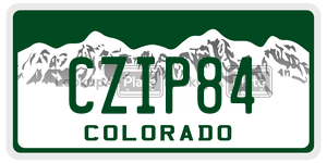 CZIP84  license plate in CO
