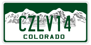 CZLV14  license plate in CO