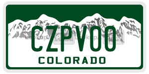 CZPV00  license plate in CO
