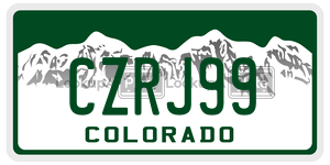 CZRJ99  license plate in CO