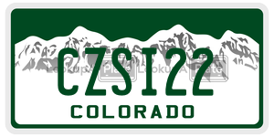 CZSI22  license plate in CO