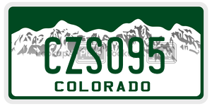 CZSO95  license plate in CO
