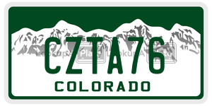 CZTA76  license plate in CO