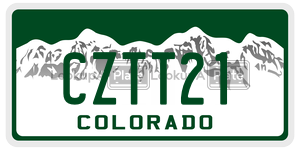 CZTT21 license plate in Colorado