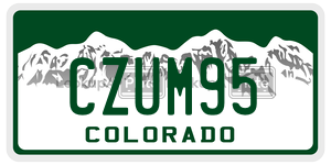 CZUM95  license plate in CO
