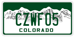 CZWF05  license plate in CO