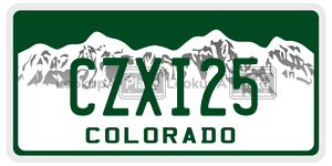 CZXI25  license plate in CO