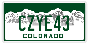 CZYE43 license plate in Colorado