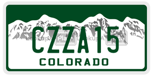 CZZA15  license plate in CO