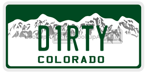 D1RTY  license plate in CO