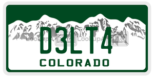 D3LT4  license plate in CO