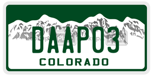 DAAP03 license plate in Colorado