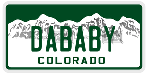 DABABY license plate in Colorado