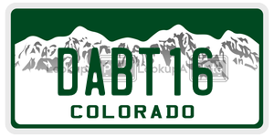 DABT16  license plate in CO