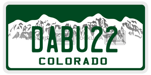 DABU22 license plate in Colorado