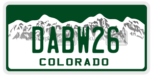 DABW26 license plate in Colorado