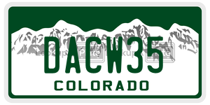 DACW35 license plate in Colorado