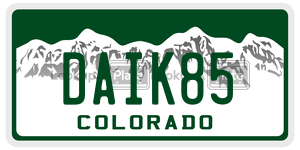 DAIK85  license plate in CO