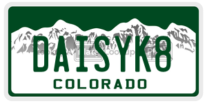 DAISYK8  license plate in CO
